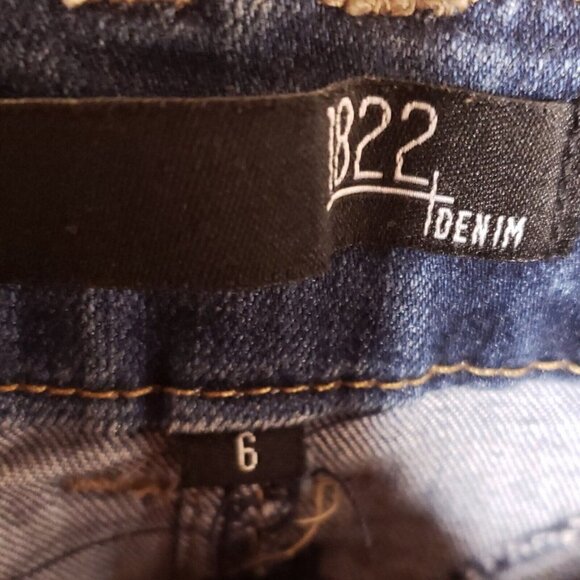 1822 Denim Womens Blue Skinny Ankle Jeans With Button Cuff Detail 6 - Picture 7 of 9